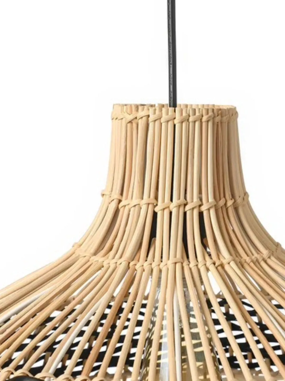 Bamboo Hanging lamp for Living Room | Rattan Pendant light | Cane ceiling light - Sadhil