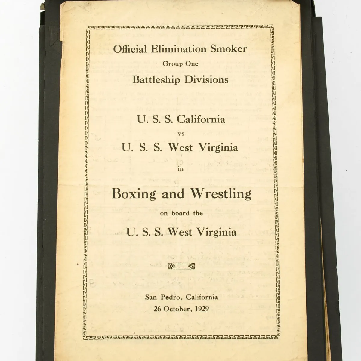 Original U.S. Navy USS California 1926 Fleet Boxing Championship Belt with Photo Album - Bobby Near