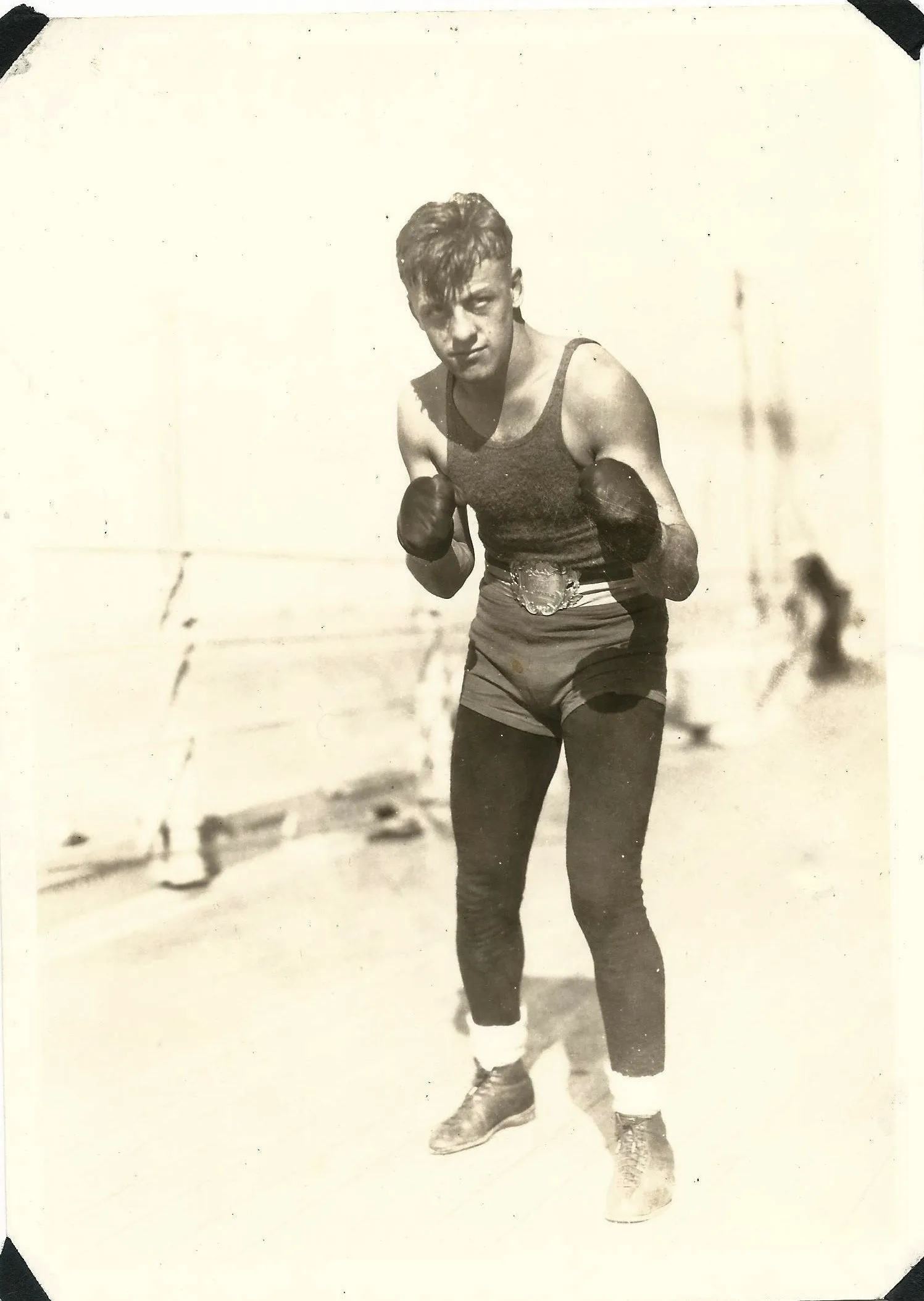 Original U.S. Navy USS California 1926 Fleet Boxing Championship Belt with Photo Album - Bobby Near